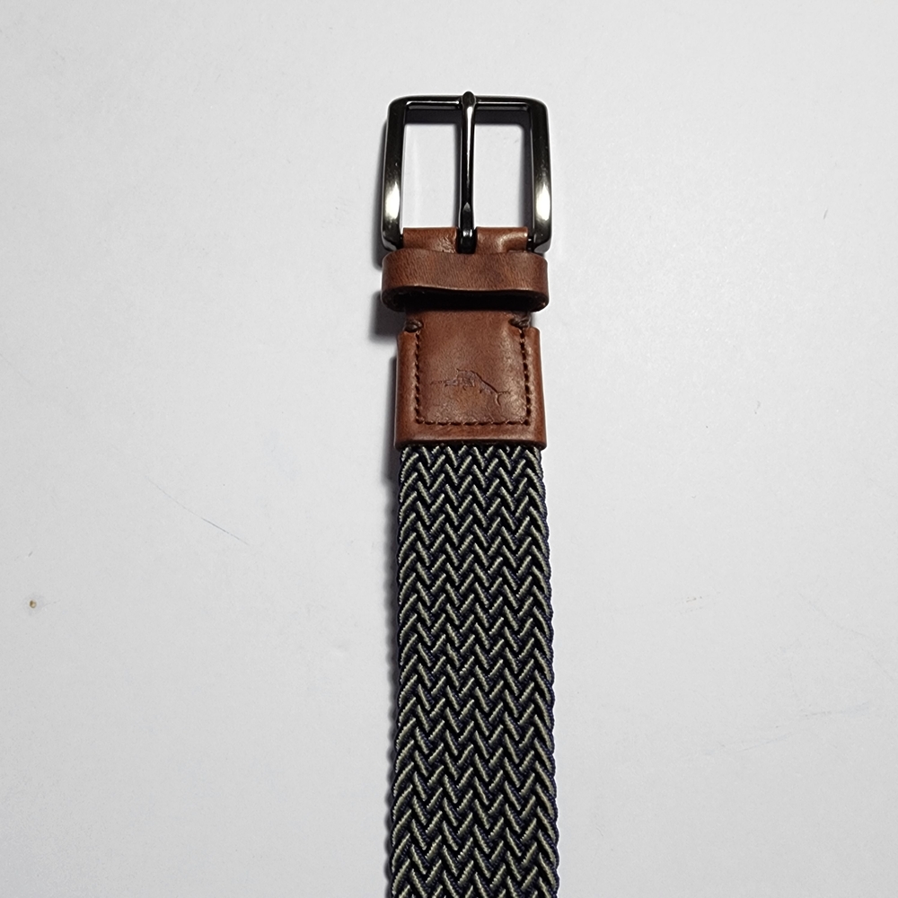 Tommy Bahama Men's Two Tone Stretch Braided Webbed Belt Blue/Gray Size S/M - Picture 1 of 6